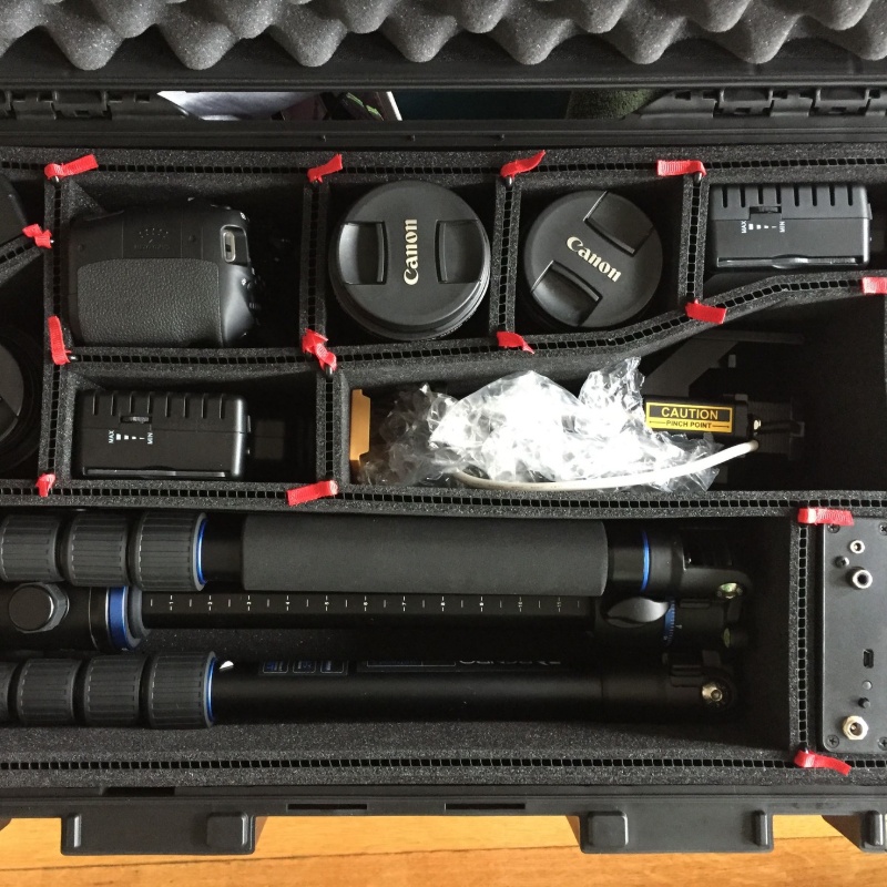 The photography setup used to document fossil shells