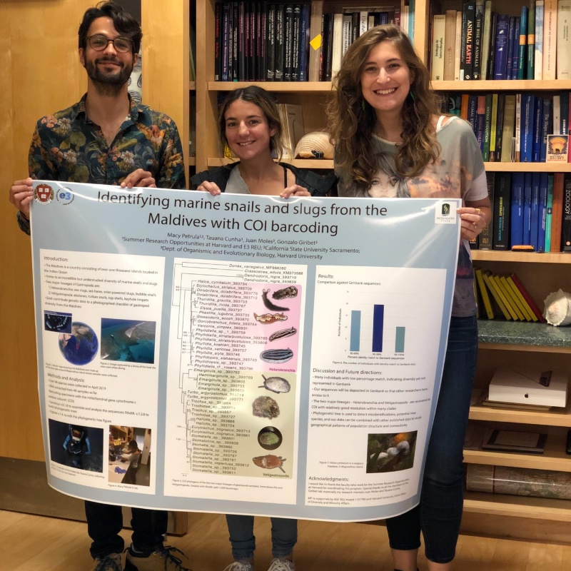 With REU research mentors Juan Moles and myself.