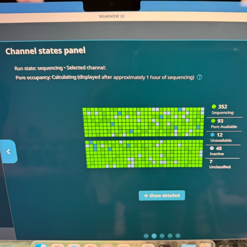 Kussum's first Nanopore flow cell is running!